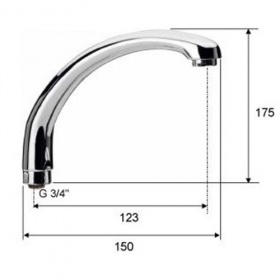 Universal Fitting Short Reach 'C' Tap Spout